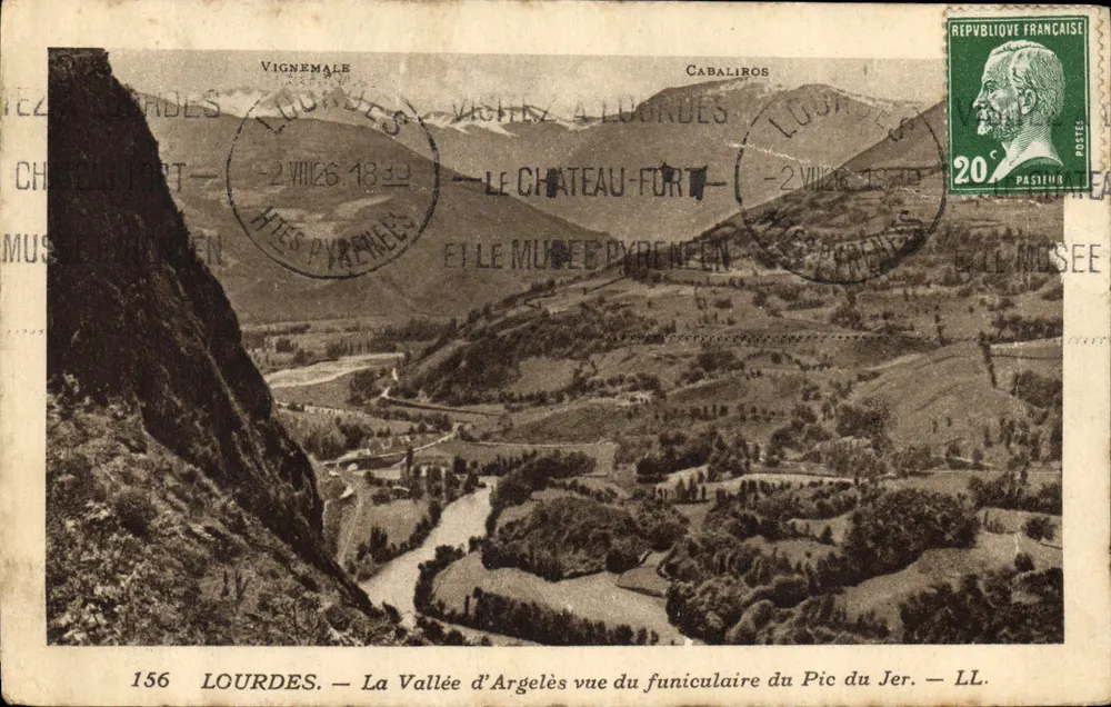 Lourdes — Die Talsohle von Argelès aus der Sicht des Seilbahns der Pic du Jer — LL. - Vorderseite