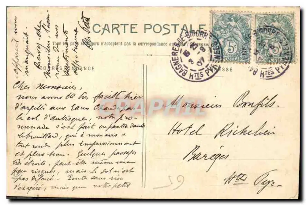 Eaux-Chaudes - O Gouffre do Hourat — Fototipia Labouche Frères Toulouse, n°138 - Verso
