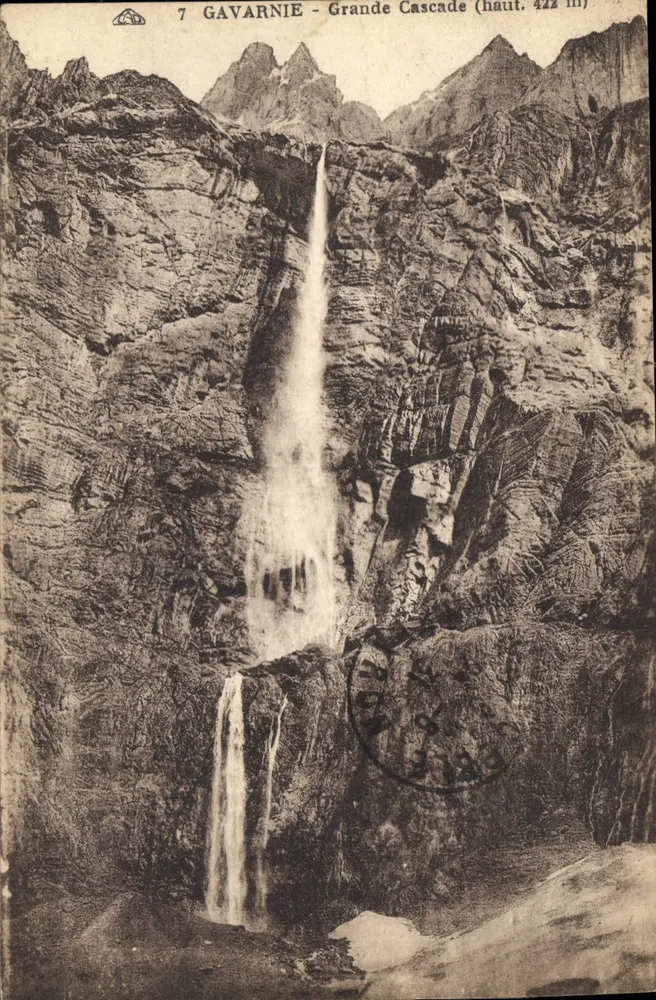 Gavarnie - Wielka Kaskada (wys. 422 m) — wydawca nieodczytelny, numer serii 7 - Awers