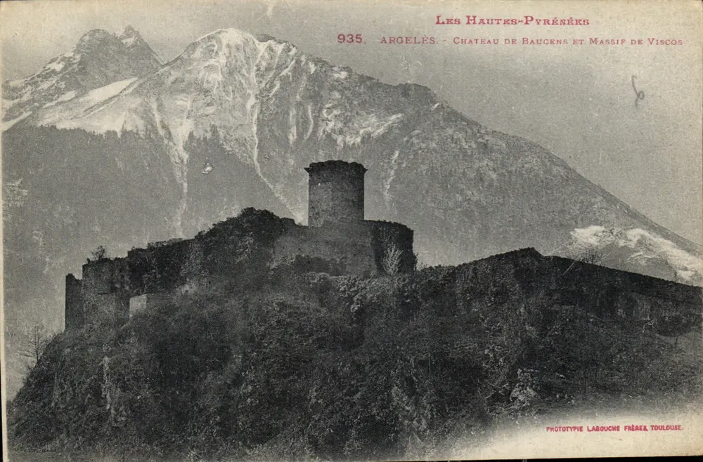 Schloss Baucens und Viscos-Massiv — Les Hautes-Pyrénées — Phototypie Labouche Frères, Toulouse - Vorderseite
