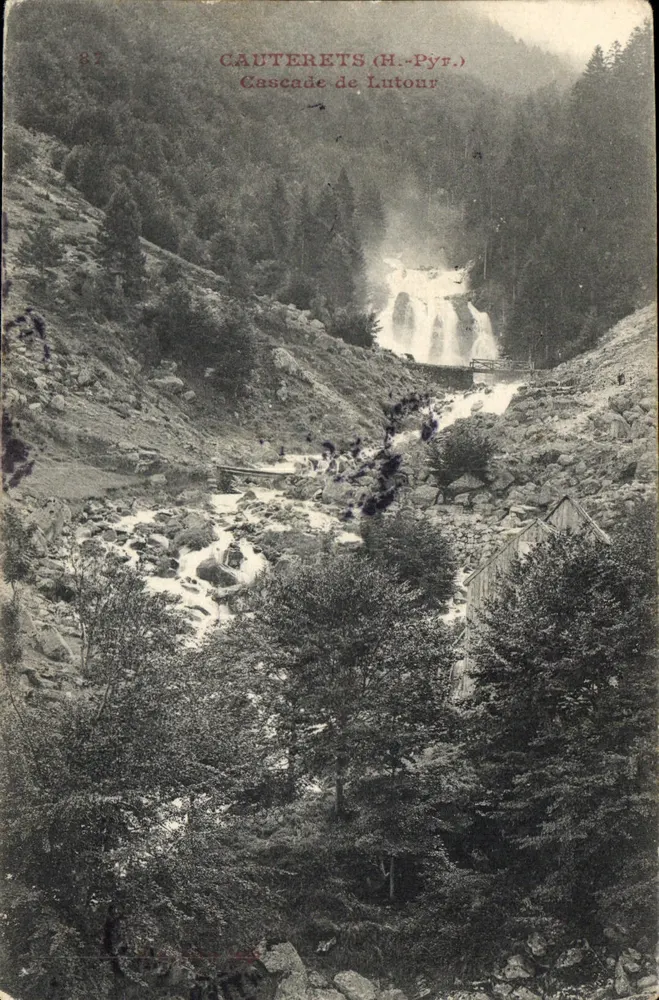 Cauterets (H.-Pyr.) — Cachoeira de Lutour — Editor desconhecido, n° 87 - Frente