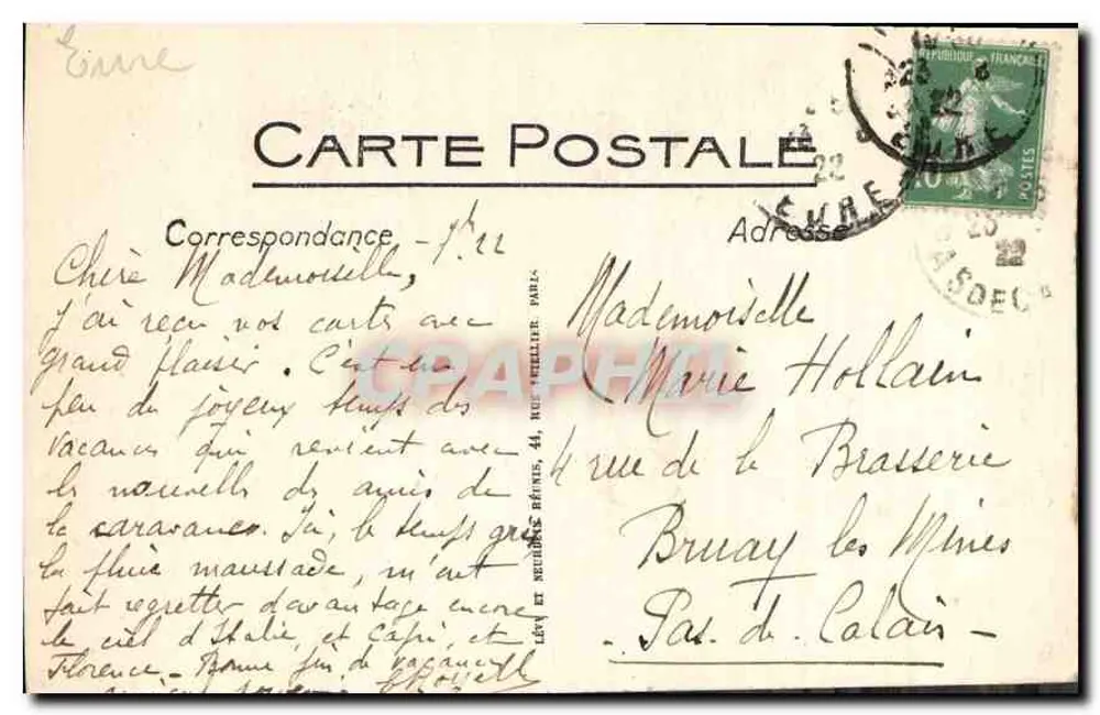 Louviers — Kirche Notre-Dame, der Portal — Buchhandlung Barbier - Rückseite