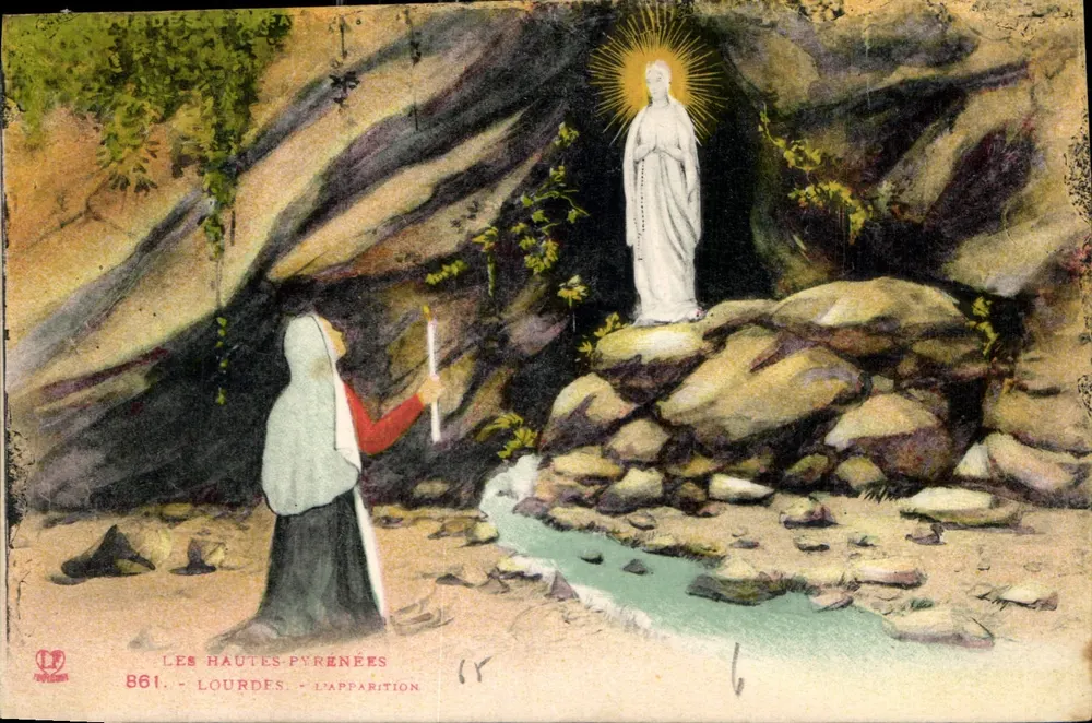 Lourdes - A Aparição — Les Hautes-Pyrénées, série 861, editor LP - Frente
