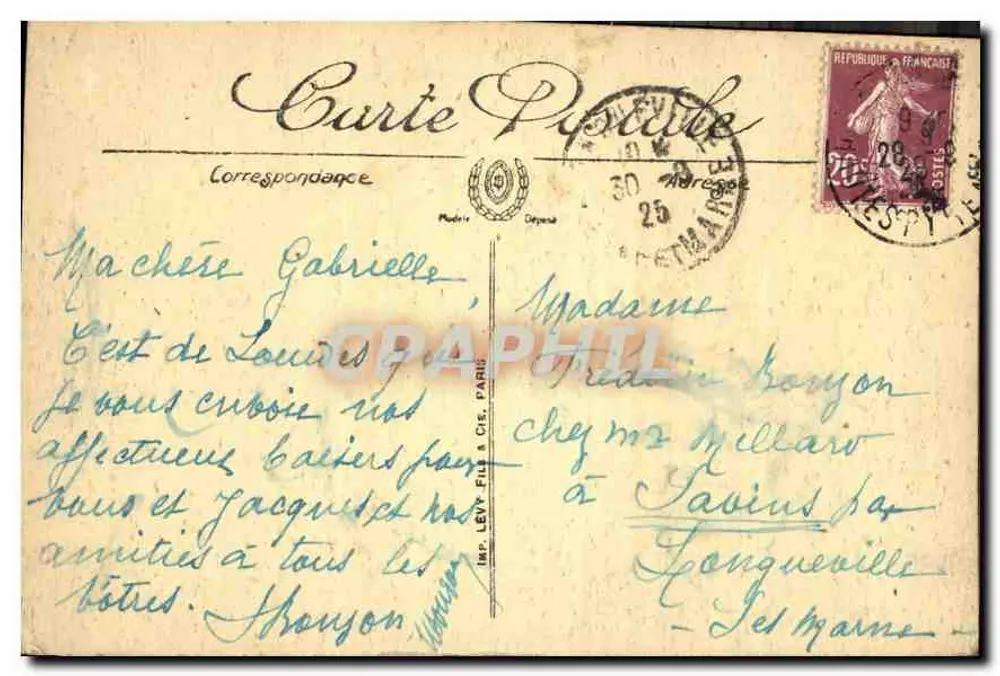 Lourdes — El Calvario y la Basílica — Imp. Levy Frères & Cie, París - Reverso