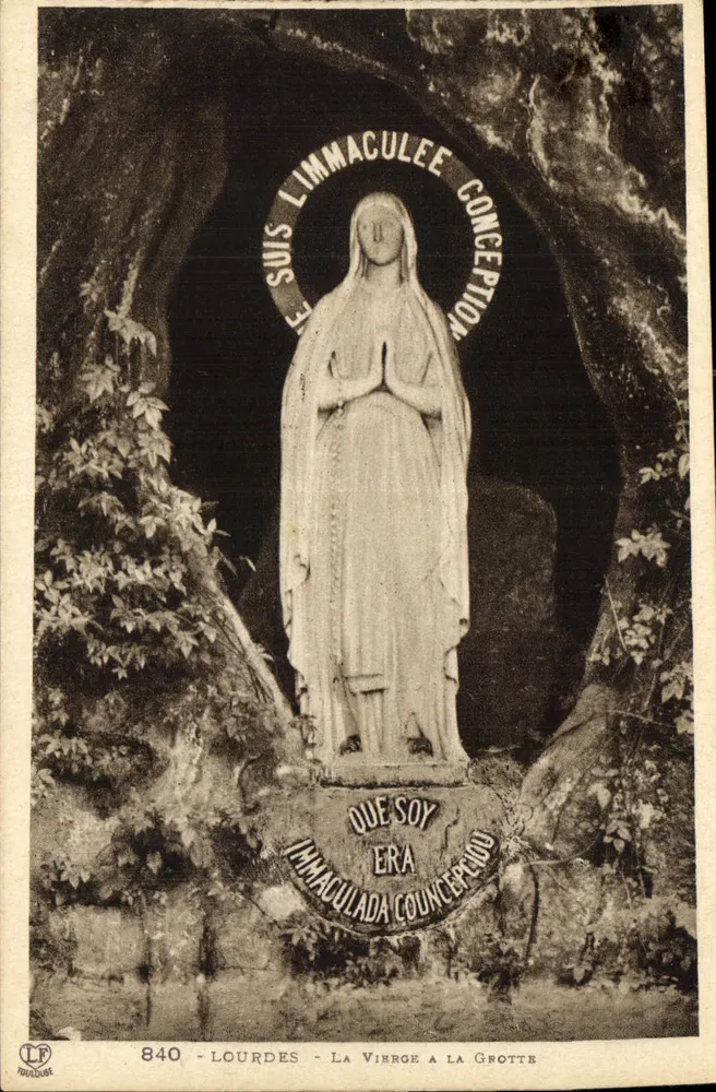 A Virgem na Gruta — Lourdes — editor Lafouche, n° 840 - Frente