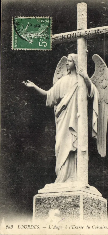 Lourdes — Der Engel, am Eingang zum Calvary — Verleger Lourdes, Nr. 283 - Vorderseite