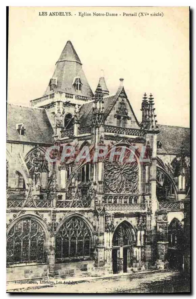 Les Andelys - Igreja de Nossa Senhora - Portal (século XV) — editor Léopold Caron, Livreiro, Les Andelys - Frente