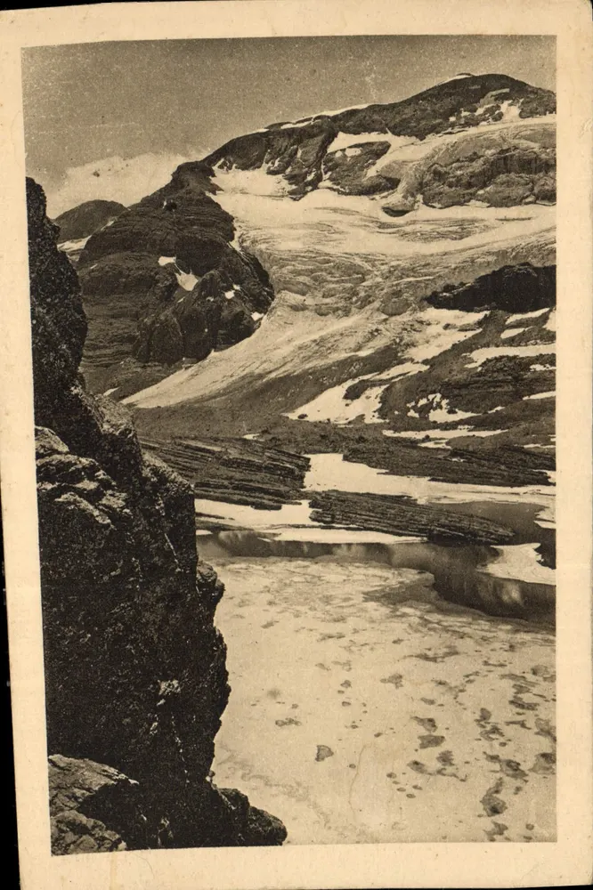 Mont Perdu (3.351 m) und der Gletschersee von der Tuqueronge-Schlucht (2.681 m) — Kunstausgabe Visconti, Tau — N° 13 - Vorderseite