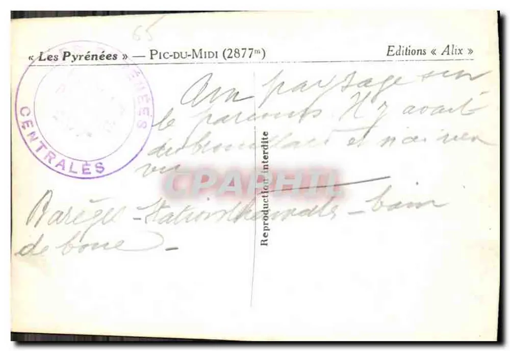 A Valle de Barèges — vista panorâmica — Edições « Alix » - Verso
