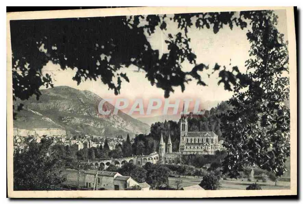 Lourdes — A Basílica e o Pic du Jer — Edição P. Doucet, Lourdes - Frente