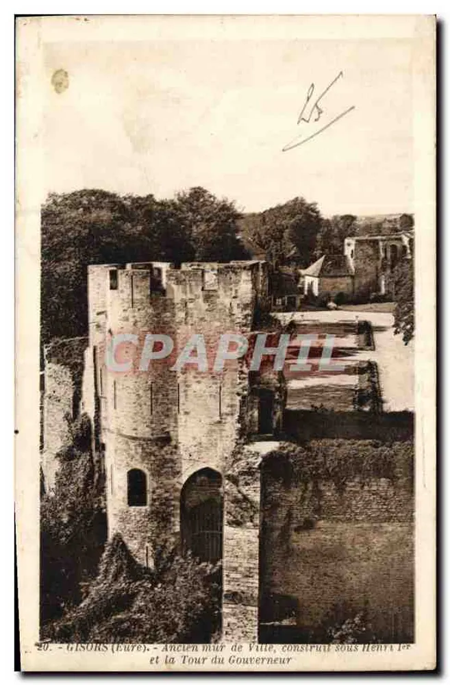Gisors (Eure) - Velho muro da Cidade e a Torre do Governador, construído sob Henrique I - Frente