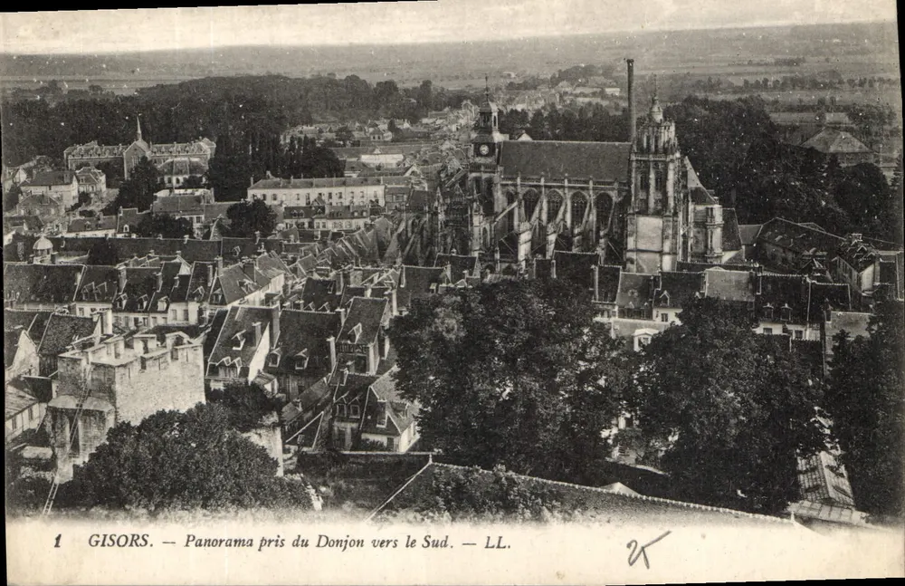 Gisors — Panorama preso dal Donjon verso il Sud — LL. - Recto