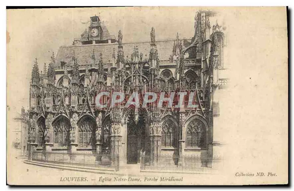 Louvières — Kirche Notre-Dame, Südportal — Collections ND. Phot. - Vorderseite