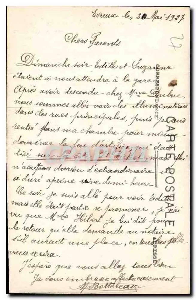 Évreux (Eure) - Großer Portal der Kathedrale — Édit Appert, Nr. 1166 - Rückseite