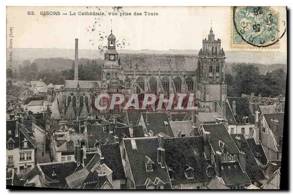 Gisors — Die Kathedrale, Ansicht von den Türmen genommen — A. Babely, Gisors (Ém) - Vorderseite