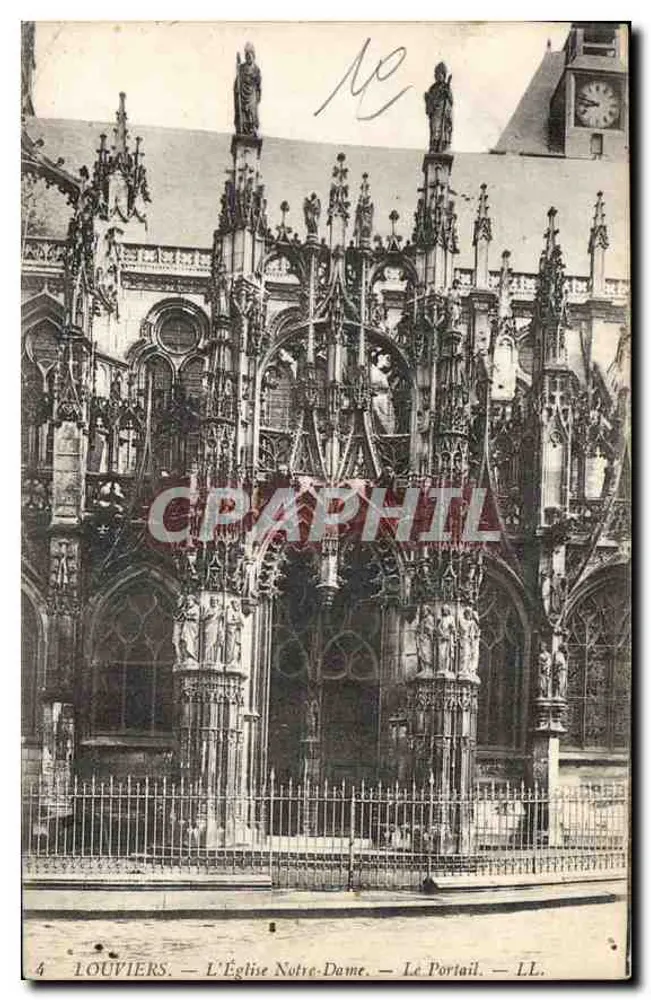 Louvières — Kirche Notre-Dame — Der Portal — LL. - Vorderseite
