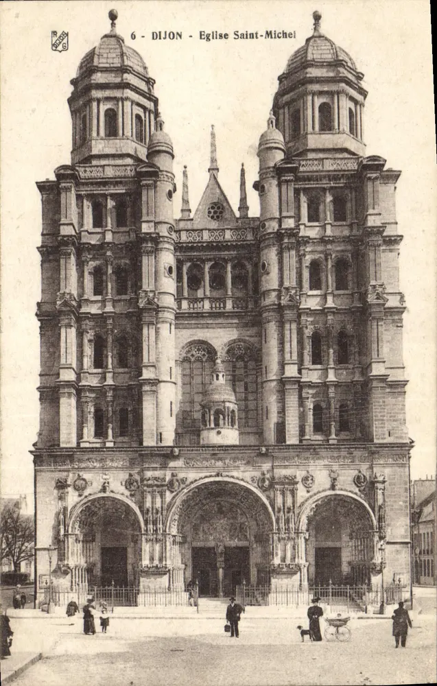 Dijon - Kerk van Sint-Michaël — uitzicht op de voorgevel — uitgever L. Géron, n°6 - Voorkant