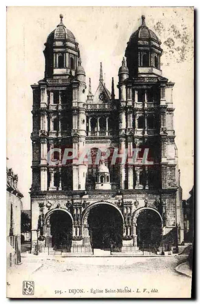 Dijon - Igreja de São Miguel — vista da fachada com suas duas torres — L. V., editor - Frente