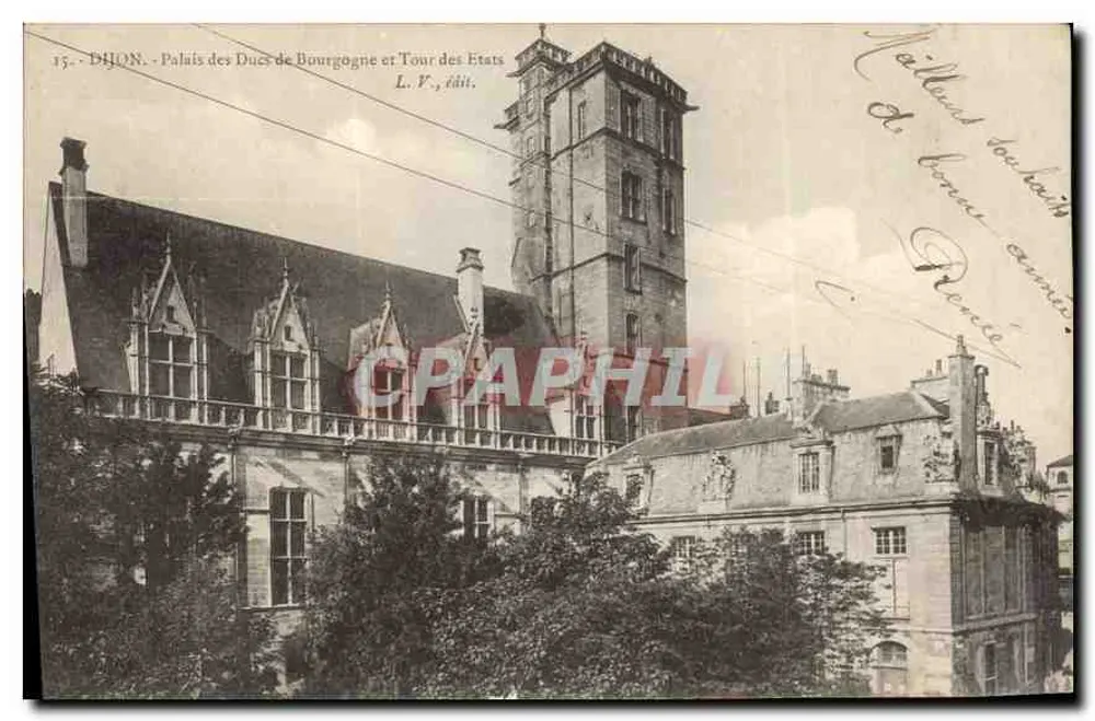 Dijon - Schloss der Herzöge von Burgund und Turm der États - L. V., Verlag - Vorderseite