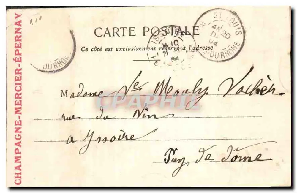 Dijon — Vista geral — D'après a estampa desenhada por Chiapos, editada por Daumidot frères e L. Vautu - Verso