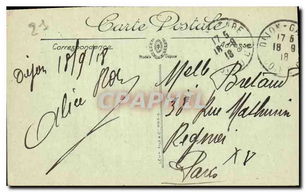 Dijon — A Igreja de São Miguel — Editor L.I. n°21 - Verso