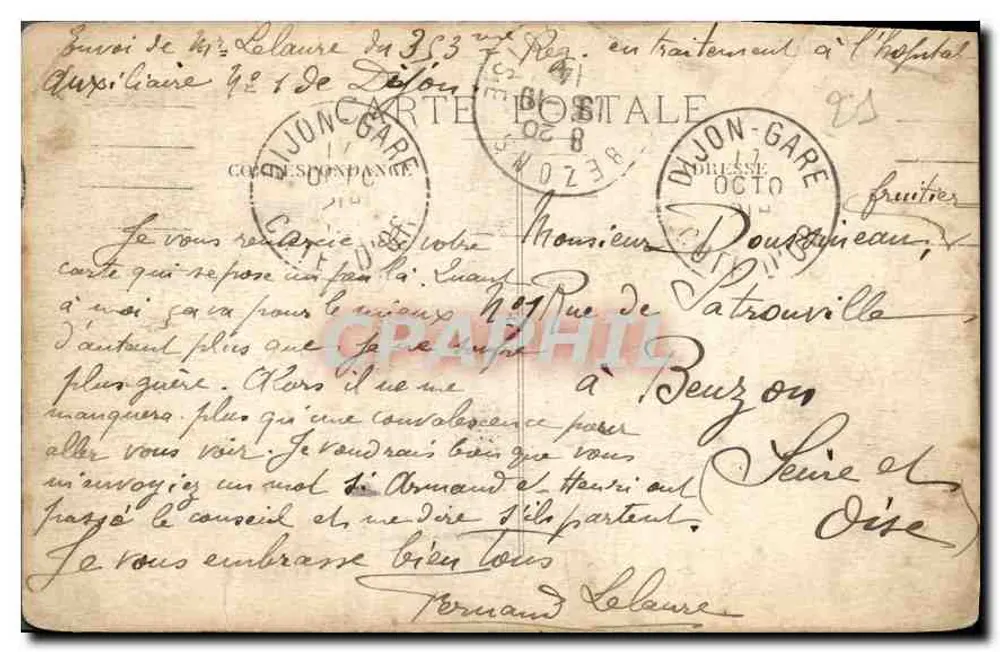 Dijon — Avenida da Estação — Editor desconhecido, n° 97 - Verso