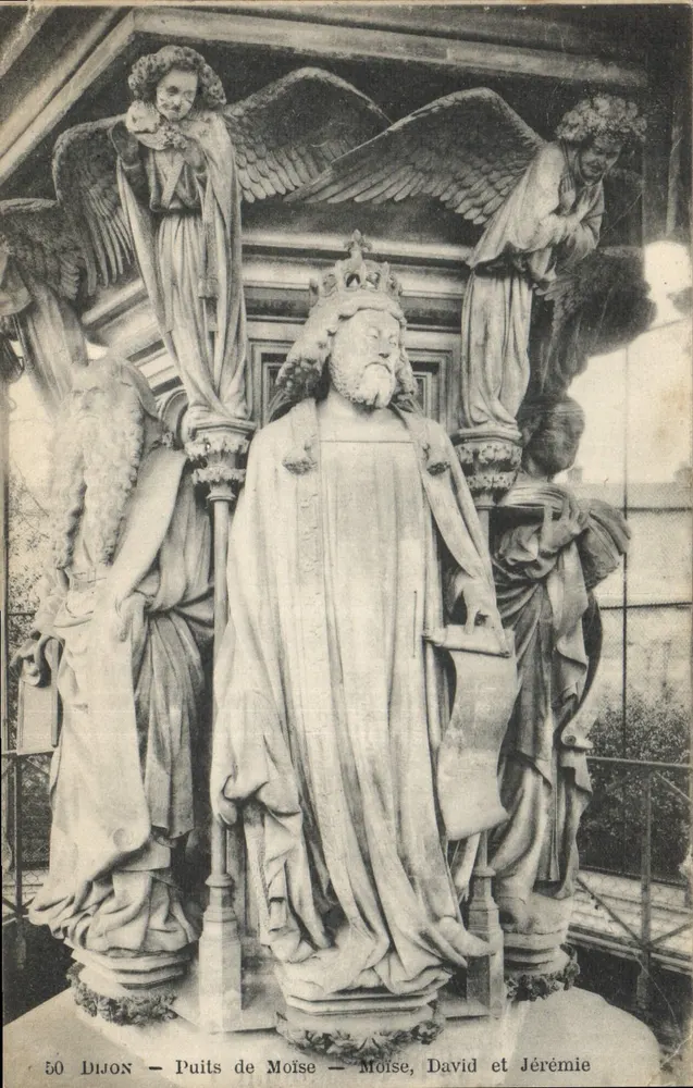 Dijon — Poço de Moisés — Moisés, Davi e Jeremias — Editor desconhecido, n° 50 - Frente