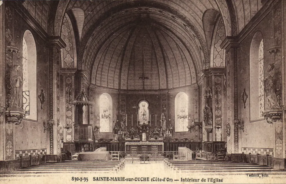 Sainte-Marie-sur-Cuiche (Côte-d'Or) — Innenansicht der Kirche — Tedoux, Verlagsnr. 830-735 - Vorderseite