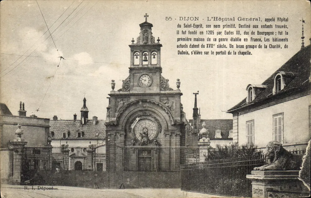 Dijon - O Hospital Geral (Hospital do Santo Espírito) — editor R. I. Depositado, n° 55 - Frente