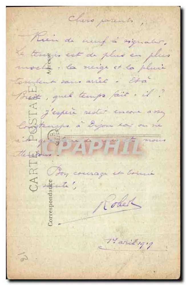 Dijon - O Hospital Geral (Hospital do Santo Espírito) — editor R. I. Depositado, n° 55 - Verso