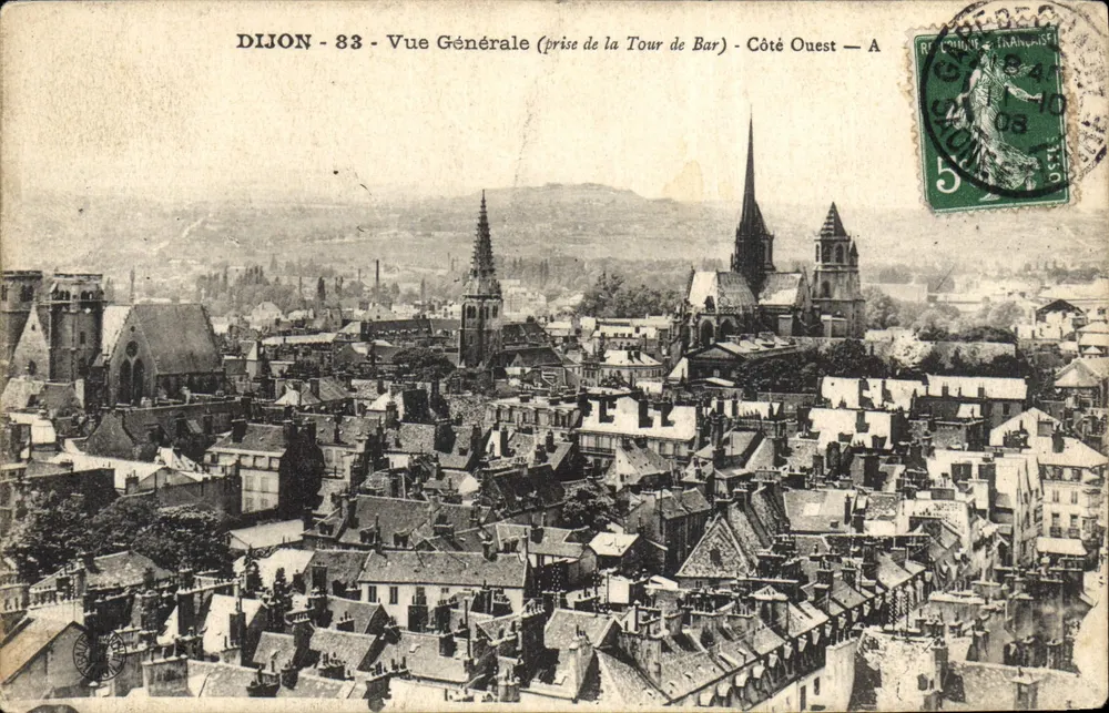 Dijon - 83 - Allgemeiner Blick (von der Bar-Turm aus) - Westseite — A - Vorderseite