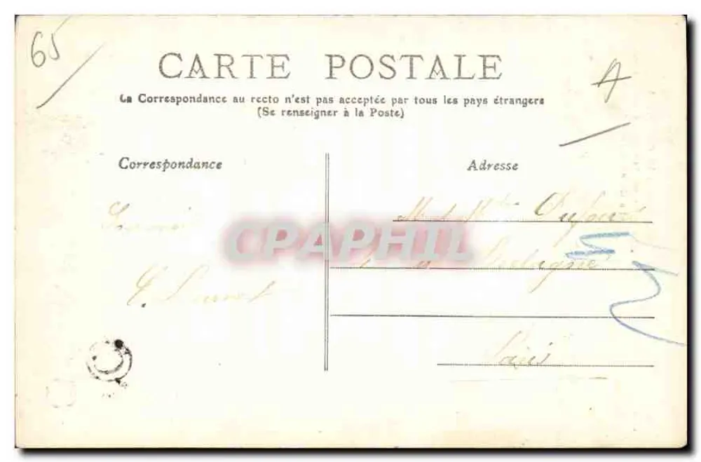 As Pirineus — Estrada de Argelès, A Grande Cornich — Editor não identificado, n° 285 - Verso