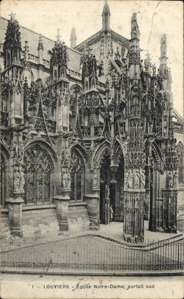 Louvières - Kirche Notre-Dame, südlicher Portal — Librairie Barthé, Louviers - Vorderseite