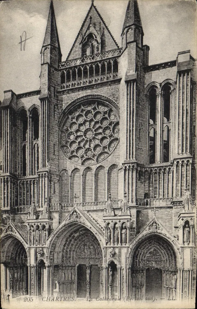 Chartres — A Catedral (Portal sul) — LL, n° 205 - Frente