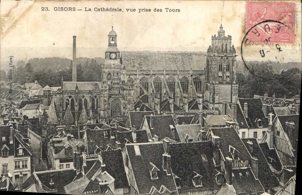 Gisors — Die Kathedrale, Ansicht aus den Türmen — Verlag A. Baudet, Gisors (Eure) — n°23 - Vorderseite