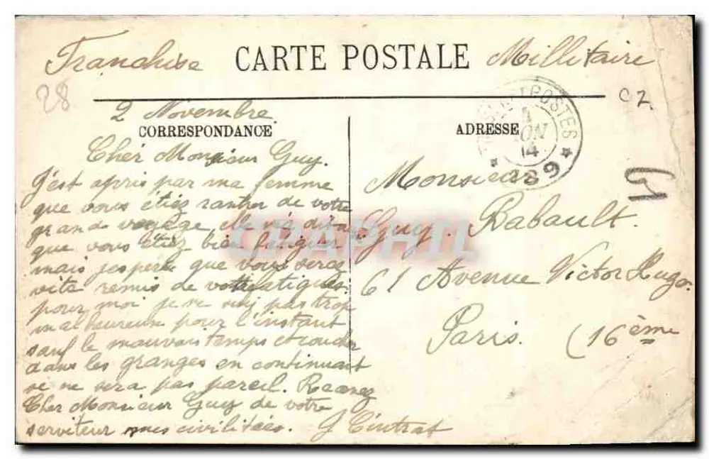 Dreux — O Hotel de Ville — M. R. - Verso