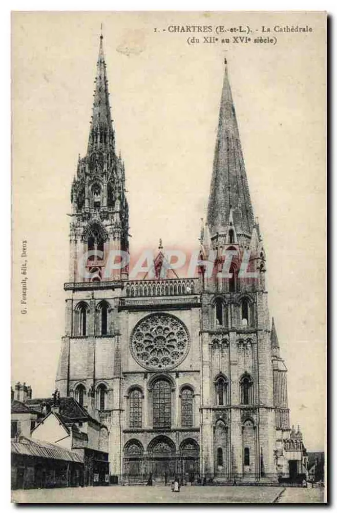 Chartres (E.-et-L.) — A Catedral (do século XII ao século XVI) — G. Foucault, editor, n°1 - Frente