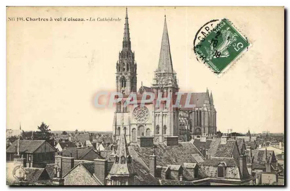 Chartres visto de cima — A Catedral — NG 198 - Frente