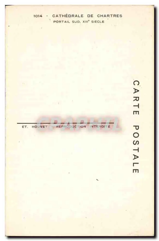 Catedral de Chartres — Portal Sul, século XIII — Ét. Houvet - Verso