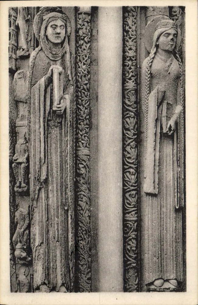 Kathedrale von Chartres — Königstor, 12. Jahrhundert — Verleger Houvet, Nr. 1054 - Vorderseite