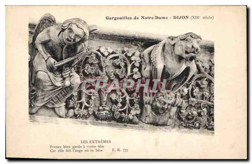 Gargalhas de Notre-Dame - DIJON (século XIII) — F. K. (7) - Frente