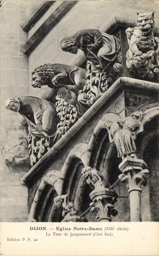 Dijon — Kirche Notre-Dame (13. Jahrhundert) — Die Jacquemard-Turm (Südseite) — Ausgabe P.P. 22 - Vorderseite