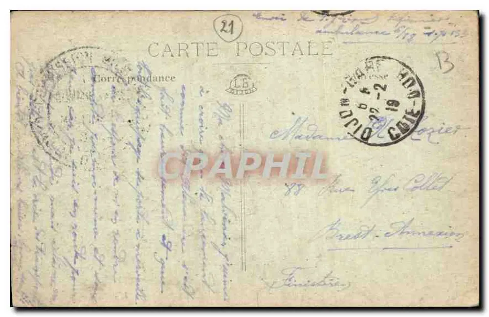 Dijon — Praça Darcy — Fonte e estátua - Verso