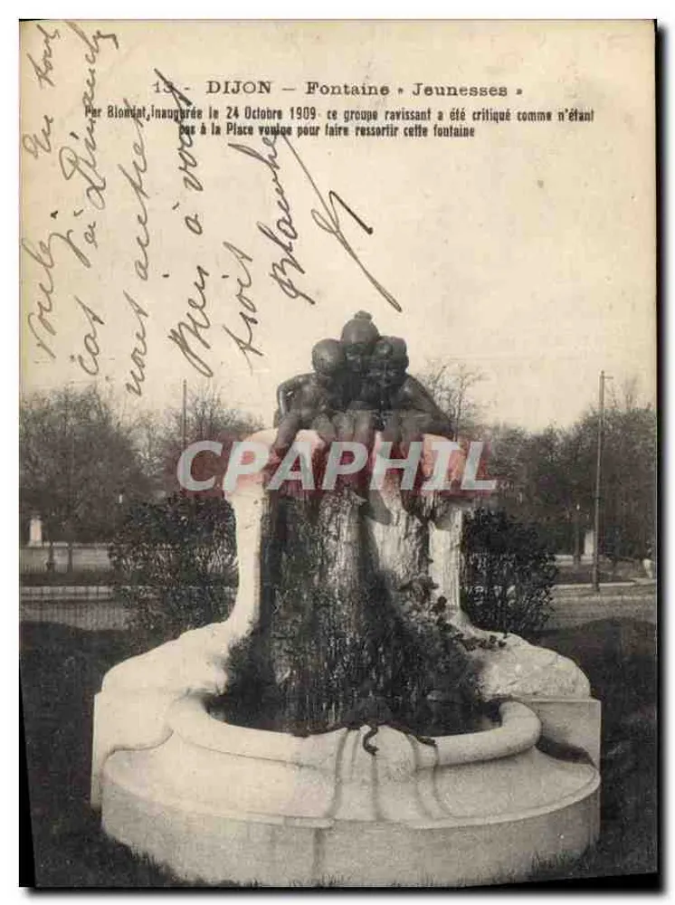 Dijon — Fontaine « Jeunesses » — Par Blondat, inaugurée le 24 Octobre 1909 - Awers