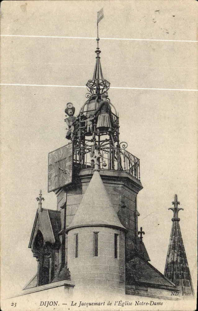 Dijon — Der Glockenturm der Kirche Notre-Dame — ND Phot - Vorderseite