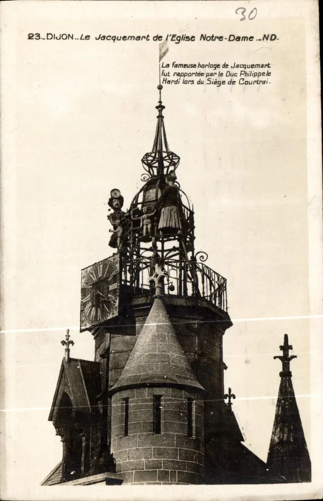 Dijon — Der Jacquemart der Kirche Notre-Dame — unbekannter Verlag, Nr. 23 - Vorderseite