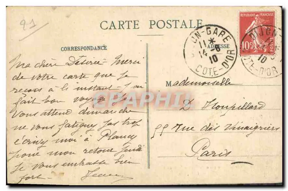 Dijon — Allgemeine Ansicht vom St-Michel-Kirche — L. V., Verlag - Rückseite