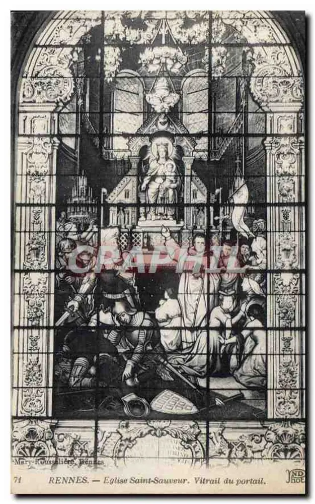 Rennes — Kirche Saint-Sauveur. Stichbunt des Portals — Mary-Rousselière, Rennes, n°74 - Vorderseite