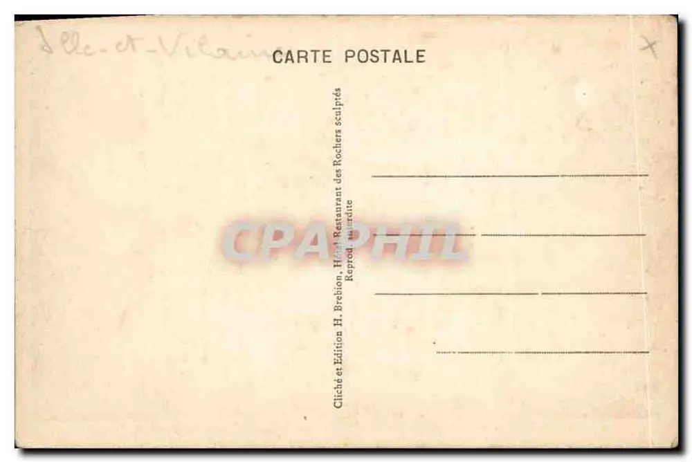 Côte d'Émeraude. 16. Rothéneuf — Die geschnitzten Felsen — Lucifer, der die Wellen trotzt - Rückseite