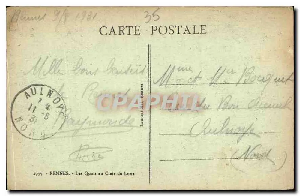 Os Quais sob a Luz da Lua — Rennes — editor não visível - Verso